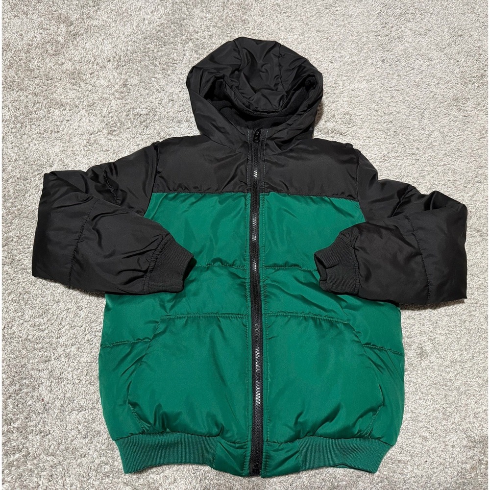 Gap Kids Water Resistant Green & Black Winter Puffer Coat Jacket Size Medium(8)